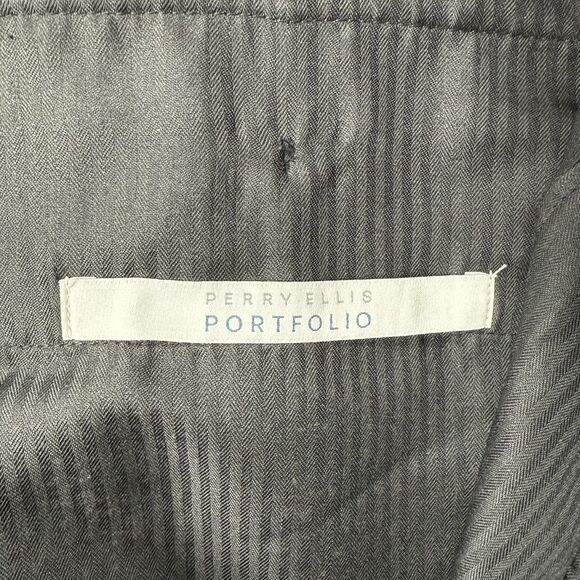 Vintage Perry Ellis Black Dress Pants Mens 38x30 Pleated Cuffed - Picture 3 of 16